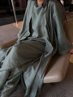 Load image into Gallery viewer, The Olive - 100% Pure Linen Abaya
