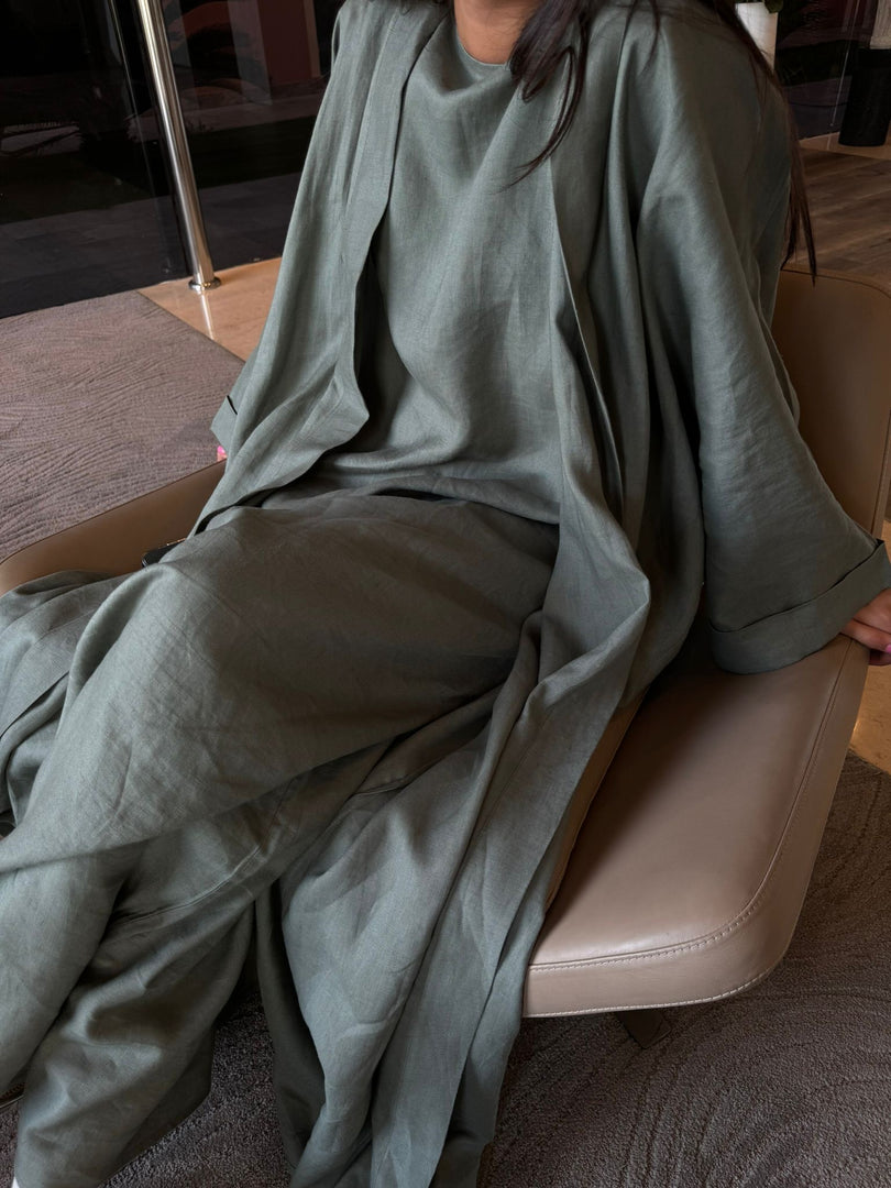 The Olive - 100% Pure Linen Abaya
