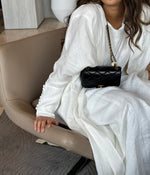 Load image into Gallery viewer, The White 100% Pure Linen Button Cuff Detail Abaya
