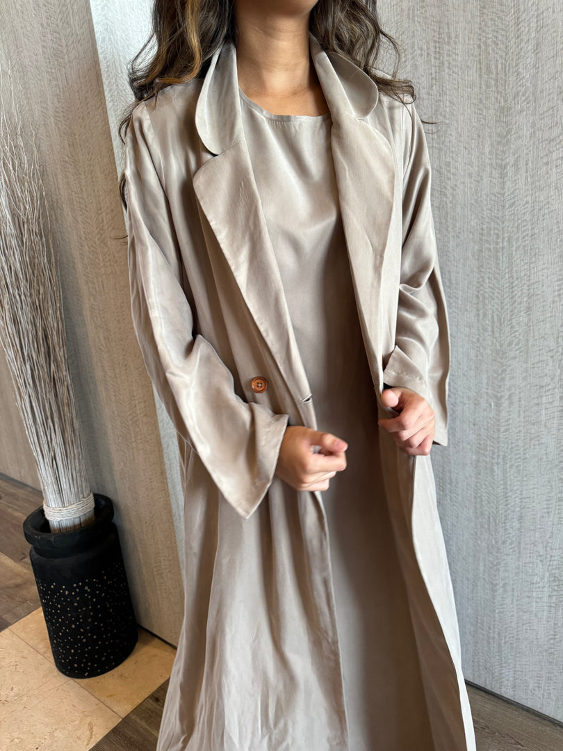BEIGE - CUPRO BLAZER ABAYA