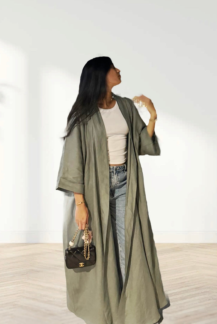 The Olive - 100% Pure Linen Abaya