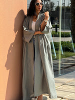Load image into Gallery viewer, The Olive - 100% Pure Linen Abaya
