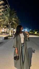 Load image into Gallery viewer, The Olive - 100% Pure Linen Abaya
