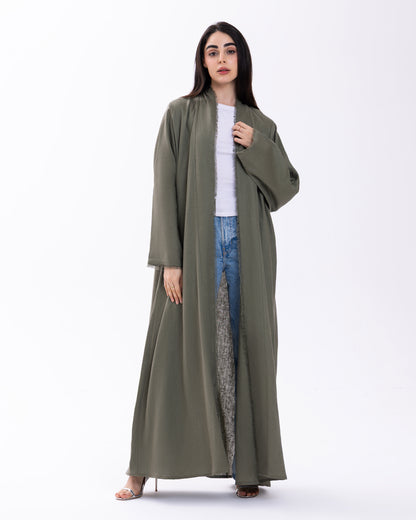 OLIVE ABAYA | PURE LINEN