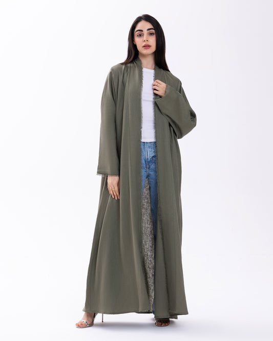 OLIVE ABAYA | PURE LINEN