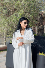 The White Crepe Blazer Abaya