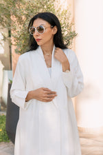 Load image into Gallery viewer, The White Crepe Blazer Abaya
