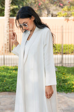 Load image into Gallery viewer, The White Crepe Blazer Abaya
